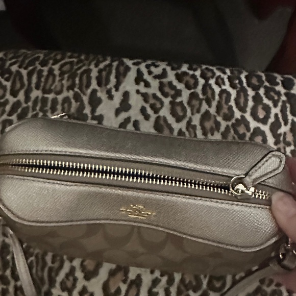 Coach Signature Brown Crossbody Bag champagne color - Picture 4 of 10